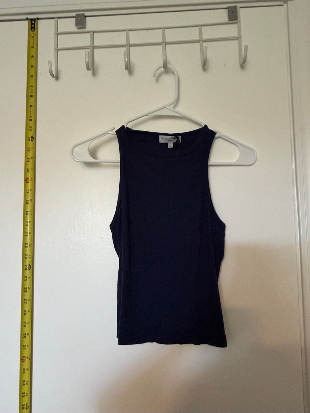 Micheal Stars dark blue Ribbed Sleeveless Tank